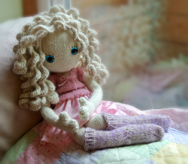Pixie - a new knitted doll by Claire Garland